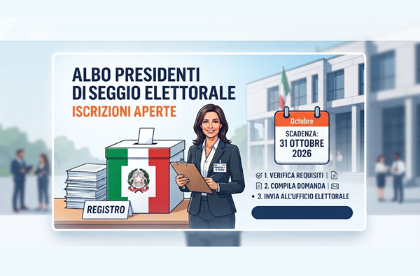 Aggiornamento dell'albo delle persone idonee a svolgere l'ufficio di presidente di seggio elettorale