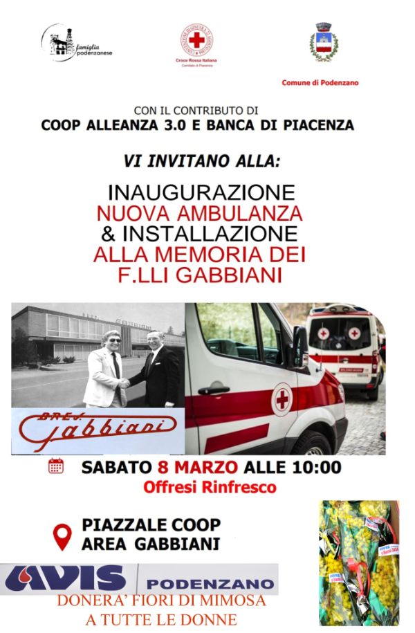 Locandina inaugurazione ambulanza