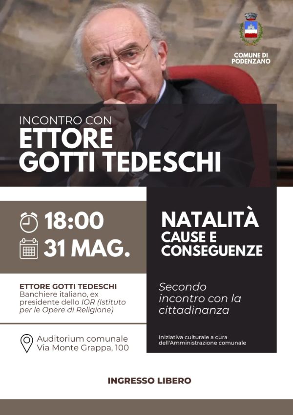 Locandina incontro con Ettore Gotti Tedeschi