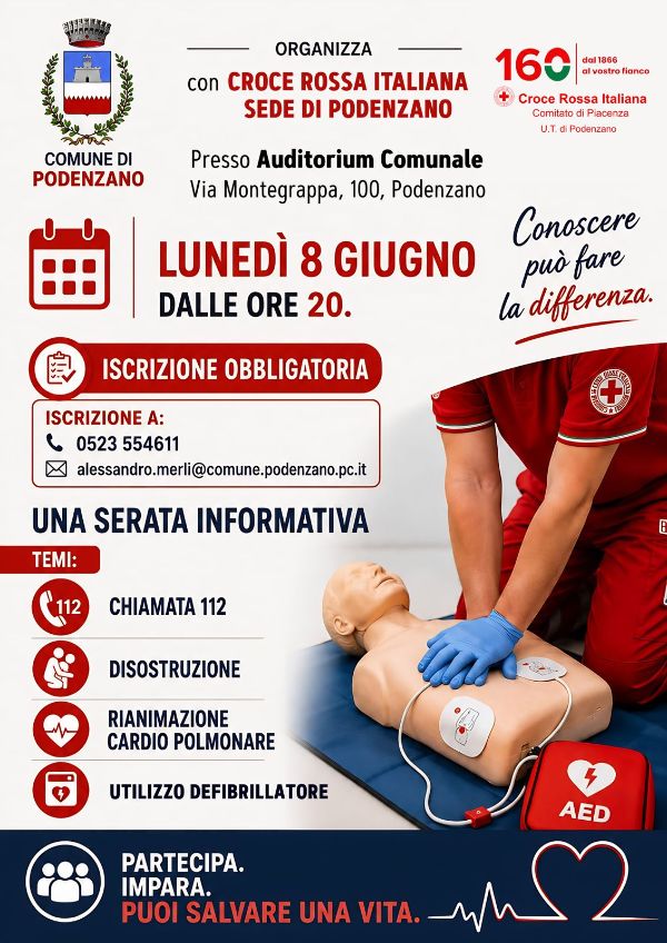 Locandina serata croce rossa